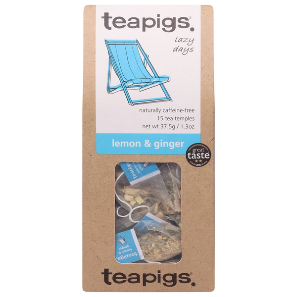 Save on Teapigs Caffeine Free Lazy Days Lemon & Ginger Tea Temples