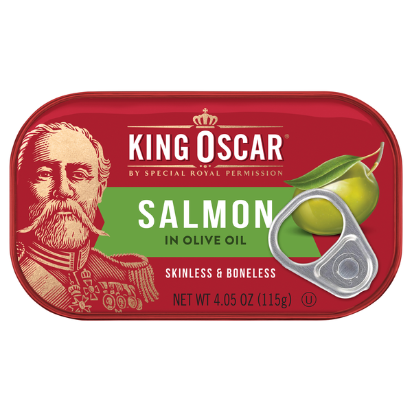 King Oscar Skinless & Boneless Salmon in Extra Virgin Olive Oil