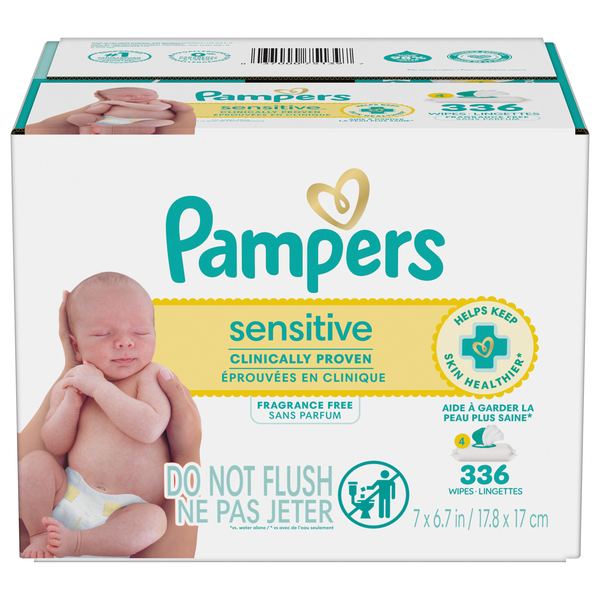 Pampers Sensitive Fragrance Free Baby Wipes Pop-Top - 4 pk