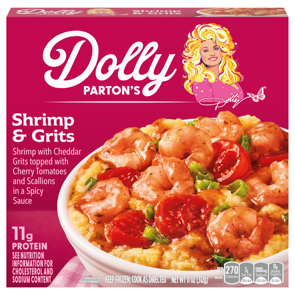 Dolly Parton's Shrimp & Grits with Spicy Sauce Frozen Meal