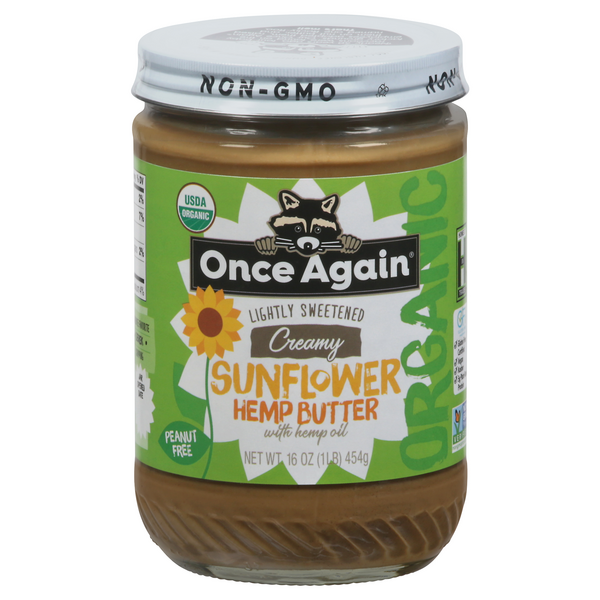 Once Again Organic Lightly Sweetened Creamy Sunflower Hemp Butter