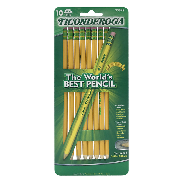 Ticonderoga No. 2 HB Pencils Sharpened