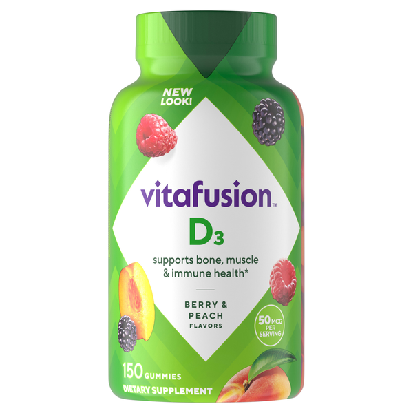 vitafusion Vitamin D3 Berry & Peach Flavor Gummy Vitamins