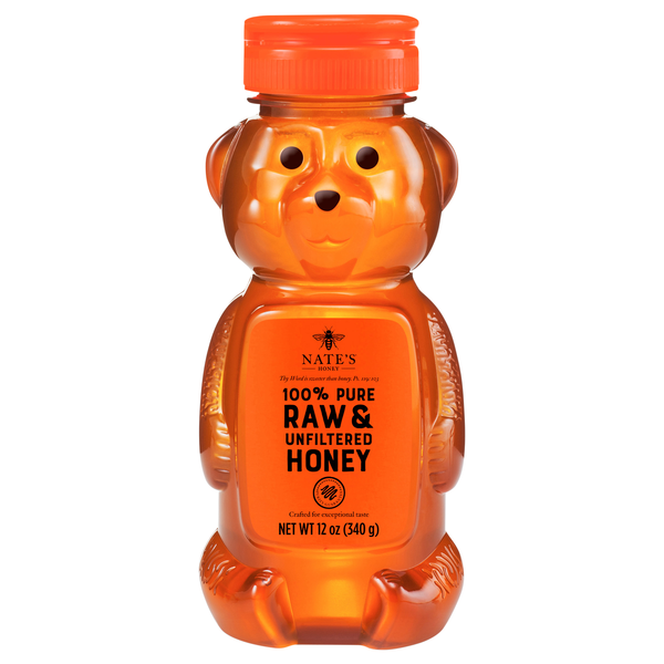 Nate's 100% Pure Raw & Unfiltered Honey Bear