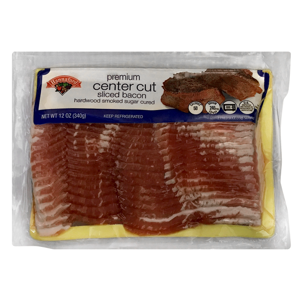 Hannaford Premium Hardwood Smoked Sugar Cured Center Cut Bacon Sliced