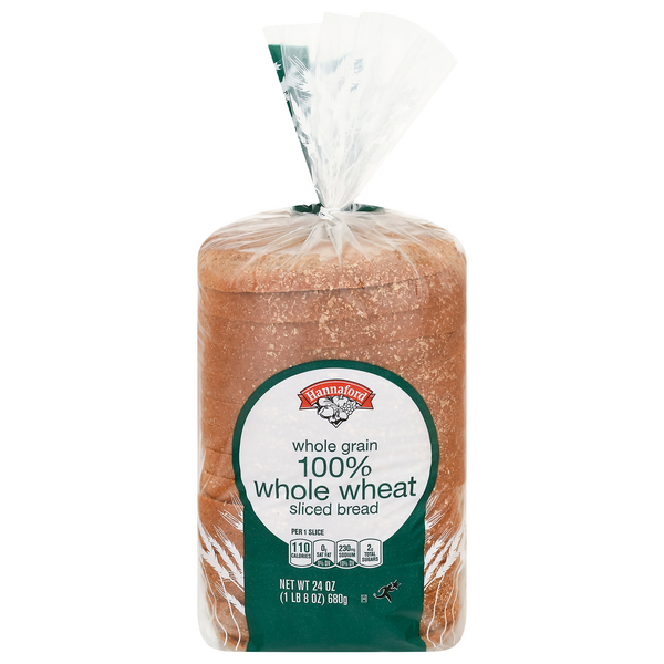 Hannaford Whole Grain 100% Whole Wheat Bread Sliced