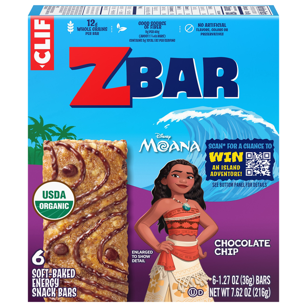 CLIF KID ZBAR Organic Chocolate Chip Energy Snack Bar - 6 ct
