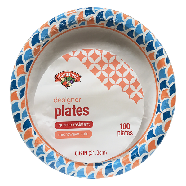 Hannaford Designer Paper Plates 8.62 inch