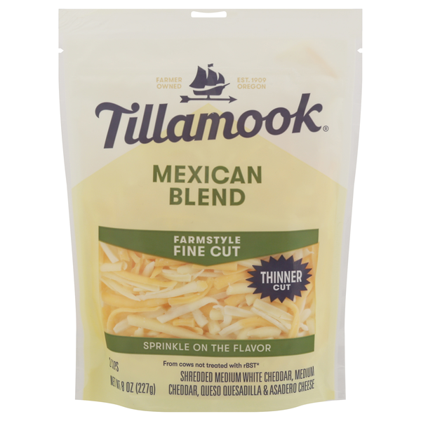 Save on Tillamook Mexican Blend Farmstyle Fine Cut Shredded Cheese