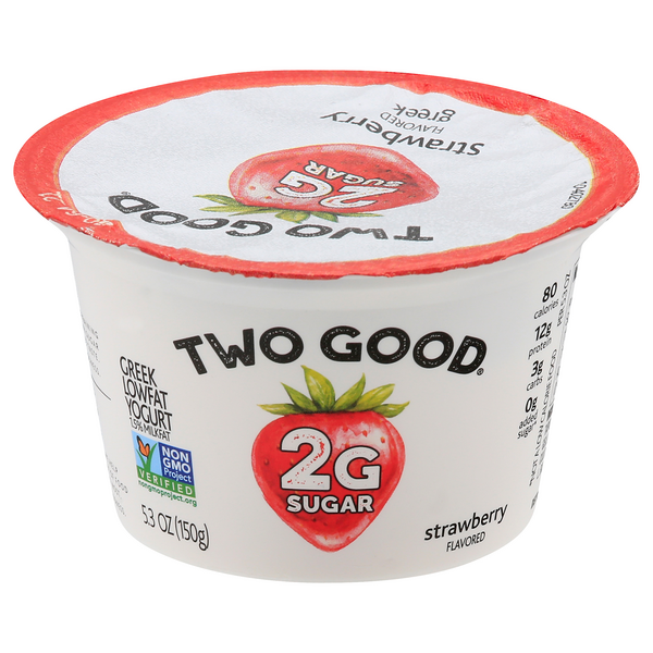 Save on Two Good Greek Yogurt Strawberry Low Fat Low Carb 2g Sugar