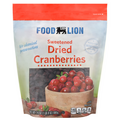 Food Lion Sweetened Dried Fruit Cranberries