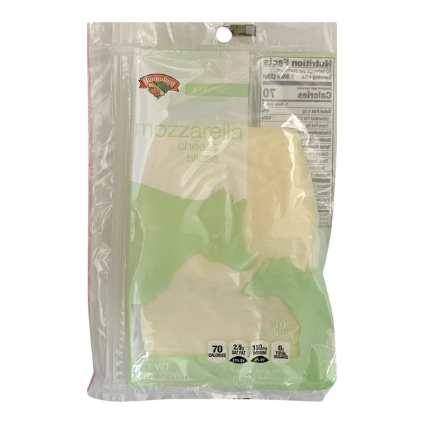 Hannaford Natural Mozzarella Cheese Slices - 10 ct