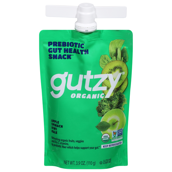gutzy Organic Apple Spinach Kiwi & Kale Gut Health Snack Squeeze