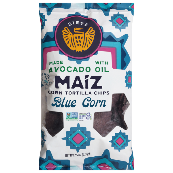 Siete Gluten Free Maiz Avocado Oil Blue Corn Tortilla Chips