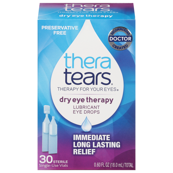 Thera Tears Dry Eye Therapy Lubricant Eye Drops Single-Use Vials