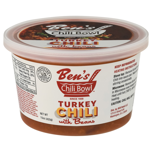 Ben's Chili Bowl Turkey Chili with Beans Refrigerated