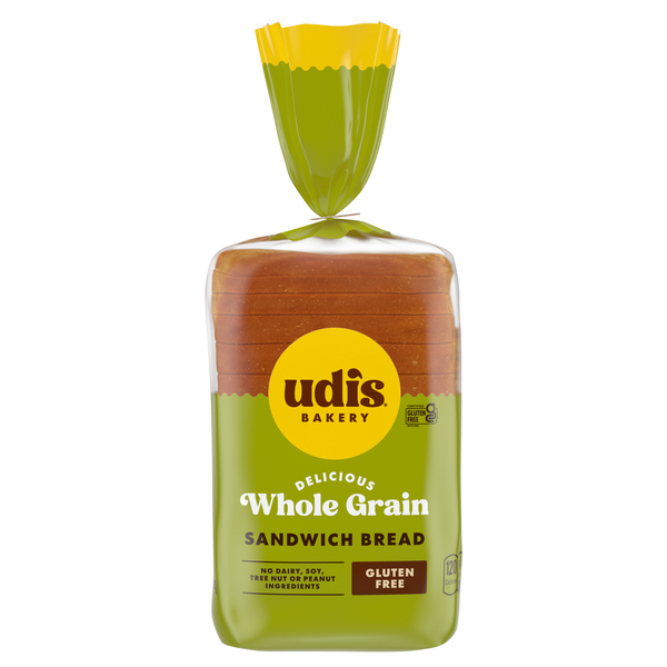 Udi's Gluten Free Whole Grain Sliced Bread Frozen