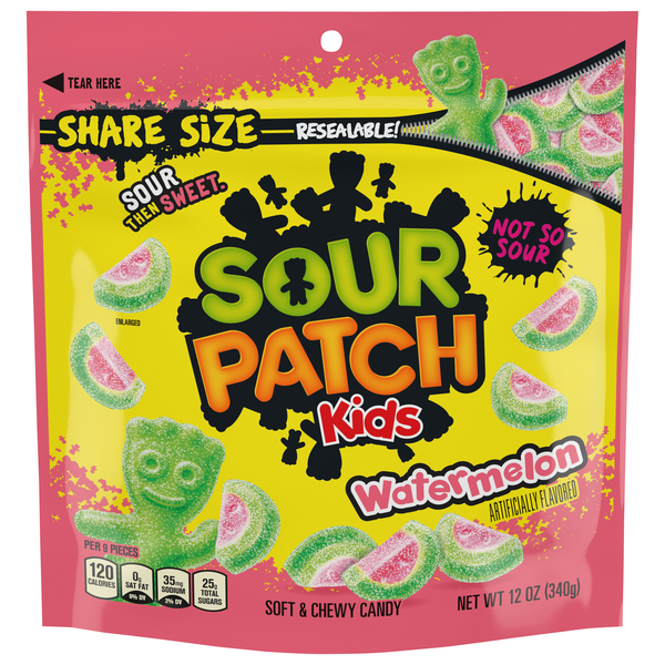 Sour Patch Kids Watermelon Sour Then Sweet Soft & Chewy Candy Share Size