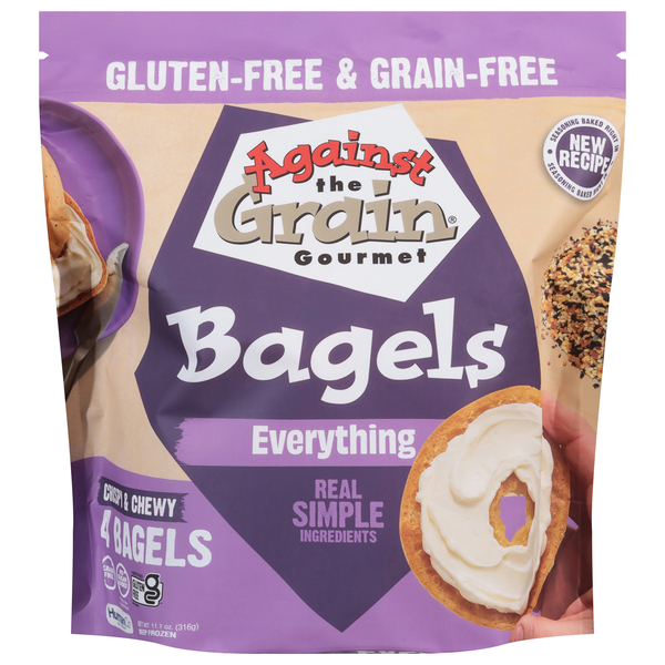 Against The Grain Gluten & Grain Free Everything Bagels - 4 ct Frozen