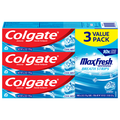 Colgate Max Fresh Whitening Cool Mint Toothpaste w/Breath Strips - 3 ct