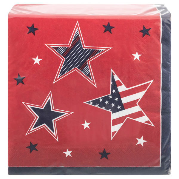Smart Living 2-Ply Patriotic Beverage Napkins Stars & Stripes