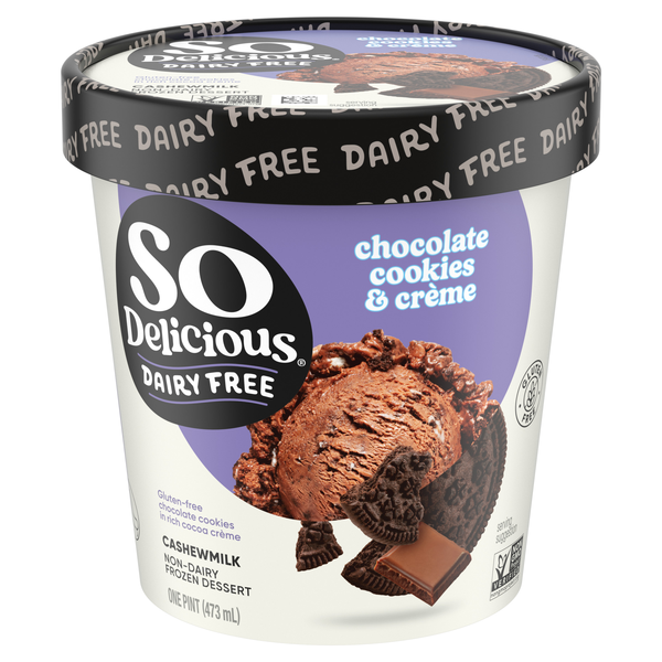 So Delicious Dairy Free Chocolate Cookies/Creme Cashewmilk Frozen Dessert