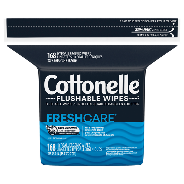 Cottonelle FreshCare Hypoallergenic Flushable Wipes Refill