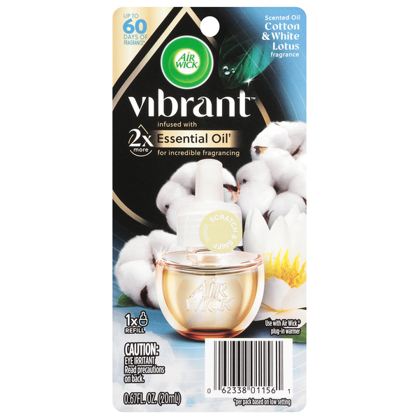 Air Wick Vibrant Cotton & White Lotus Fragrance Scented Oil Refill