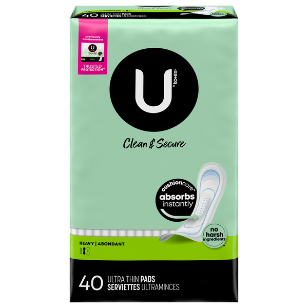 U by Kotex Security Heavy Ultra Thin Pads No Wings