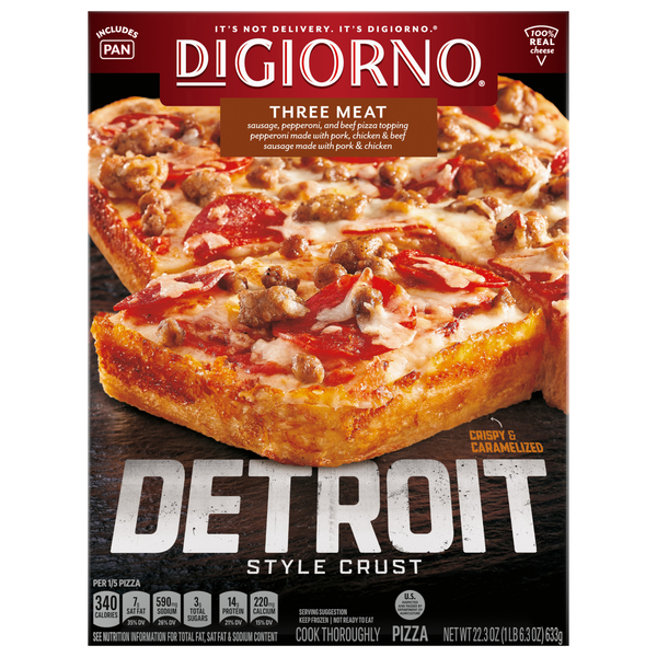 DiGiorno Detroit Style Crust Three Meat Pizza Frozen