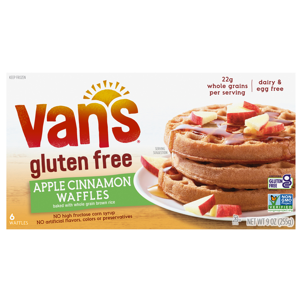 Save on Van's Gluten Free Apple Cinnamon Waffles 6 ct Frozen Order