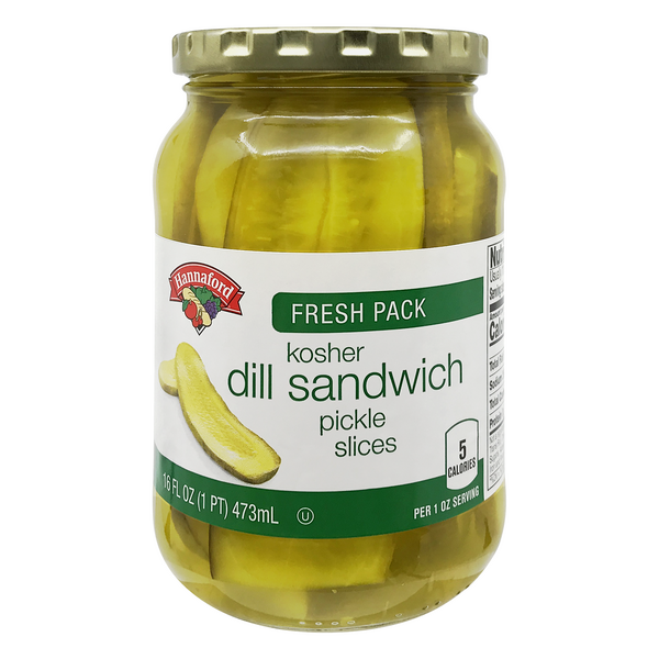 Hannaford Kosher Sandwich Dill Pickle Slices
