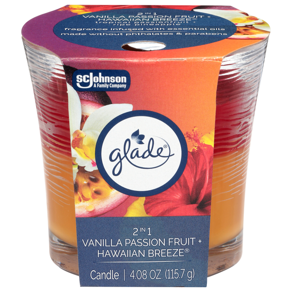 Glade 2-in-1 Vanilla Passion Fruit + Hawaiian Breeze Candle