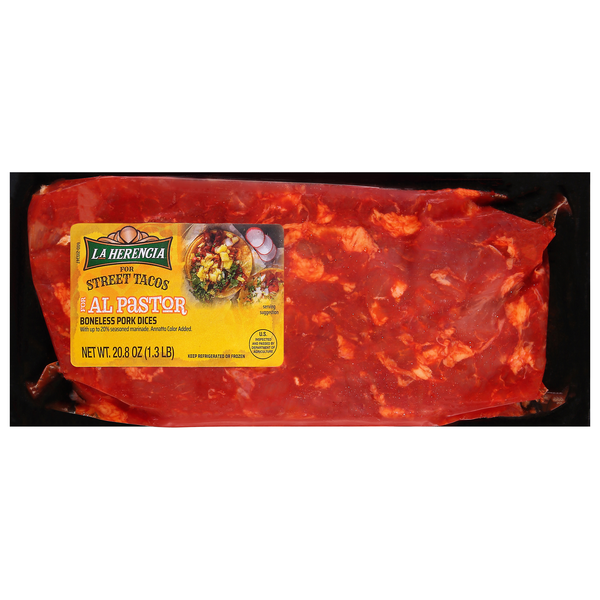 Save on La Herencia Al Pastor Boneless Skinless Pork Dices Order Online Delivery MARTIN'S