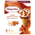 Haagen-Dazs Vanilla Salted Caramel Belgian Waffle Ice Cream Cones - 4 ct