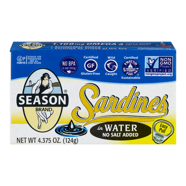 Season No Salt Added Sardines in Water