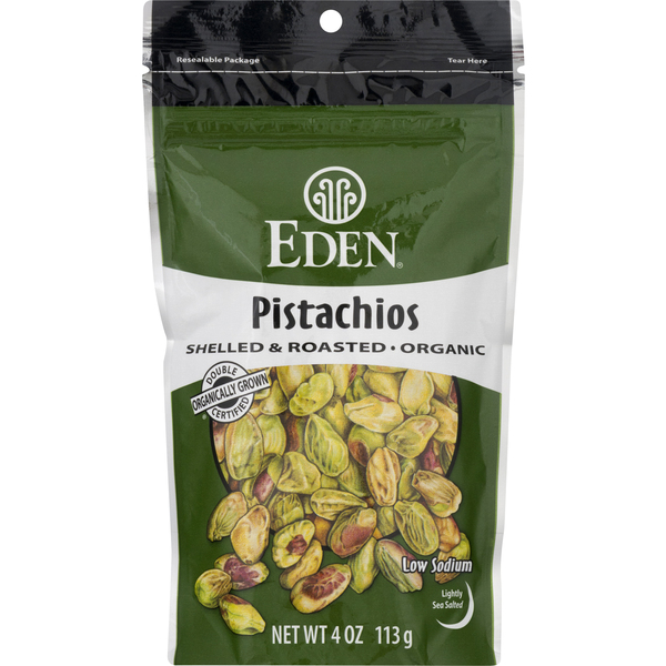 Save on Eden Pistachios Dry Roasted Shelled Organic Order Online