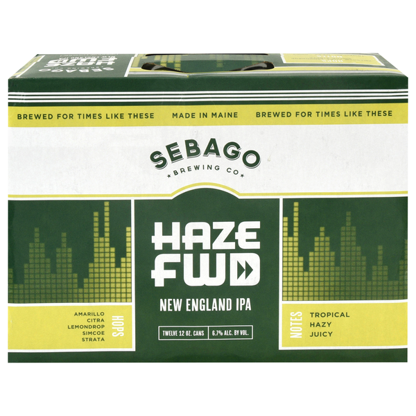 Sebago Brewing Co Haze Fwd New England IPA Beer - 12 pk