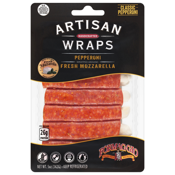 Formaggio Artisan Wraps Pepperoni Wrapped Fresh Mozzarella