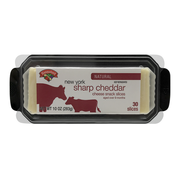 Hannaford Natural Aged New York Sharp Cheddar Cheese Snack Slices - 30 ct