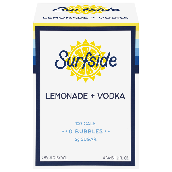 Surfside Lemonade + Vodka Cocktail - 4 pk