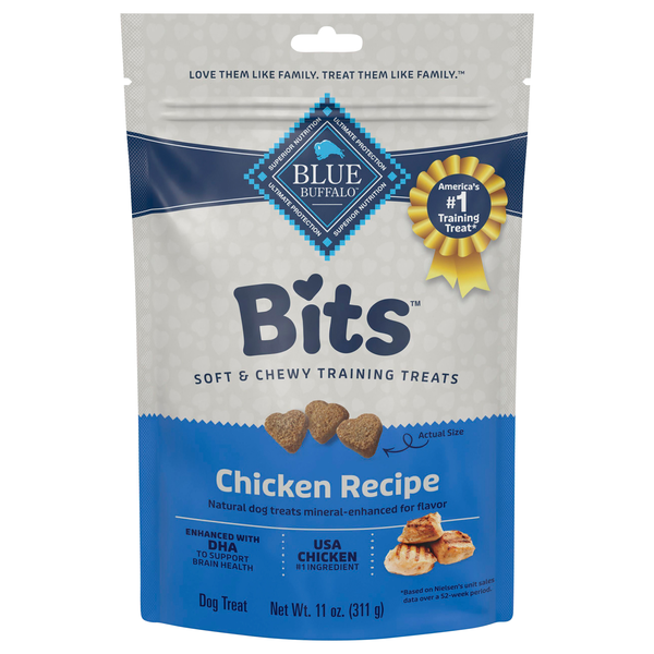 Blue Buffalo Bits Natural Tasty Chicken Recipe Soft Dog Training Treats