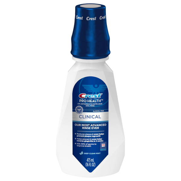 Crest Pro Health Alcohol Free Clinical Deep Clean Mint Oral Rinse
