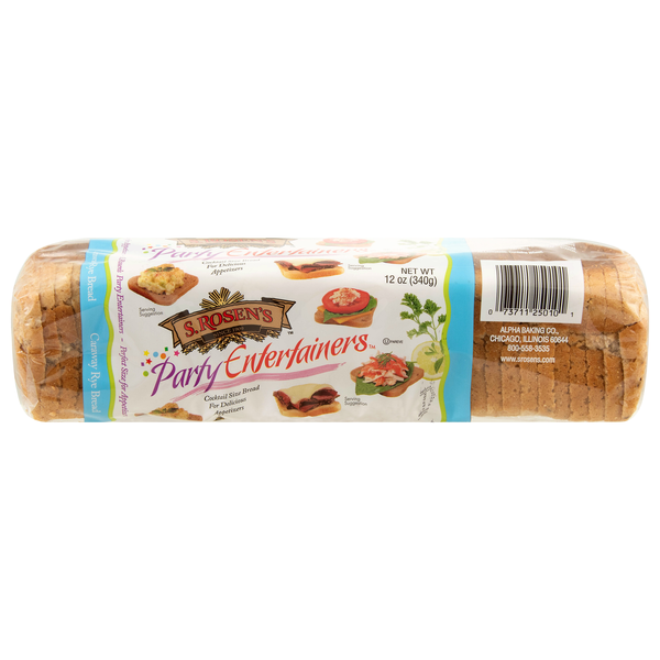 S. Rosen's Party Entertainers Cocktail Caraway Rye Sliced Bread