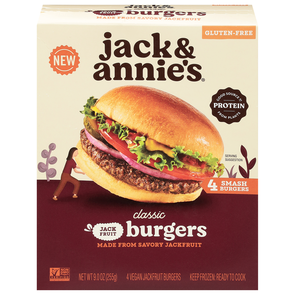 Jack & Annie's Gluten Free Classic Jackfruit Burgers - 4 ct Frozen