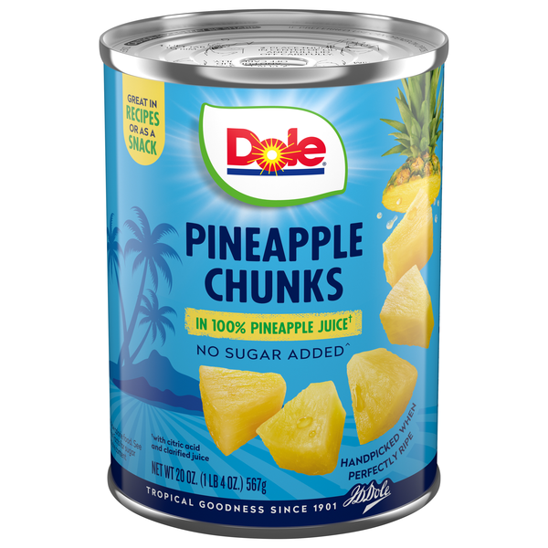 Dole No Sugar Added Pineapple Chunks in Juice