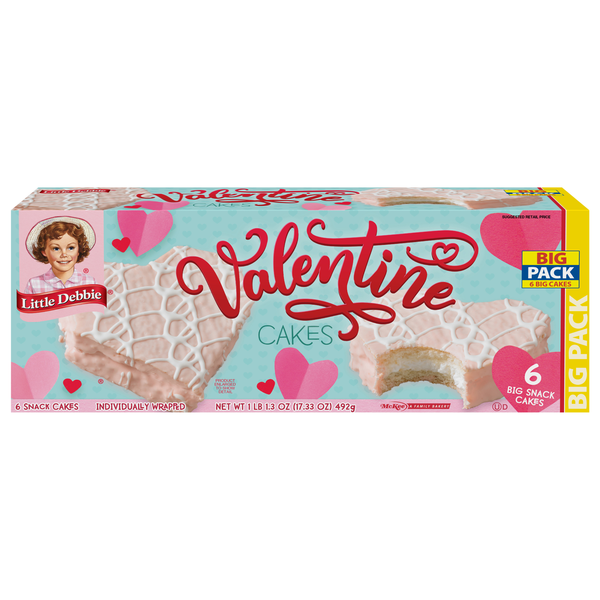 Little Debbie Valentine's Day Snack Cakes - 6 ct