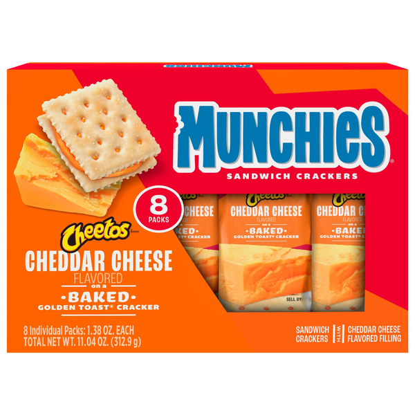Munchies Cheetos Cheddar Cheese & Toast Sandwich Crackers - 8 ct
