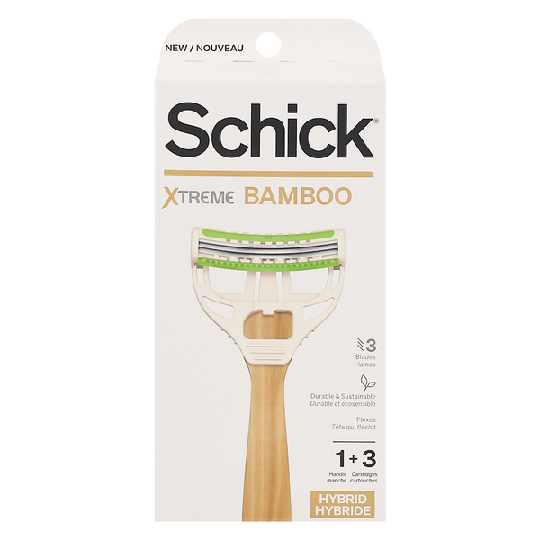 Save on Schick Extreme Bamboo Hybrid Razor 1 Handle + 3 Blade Refills