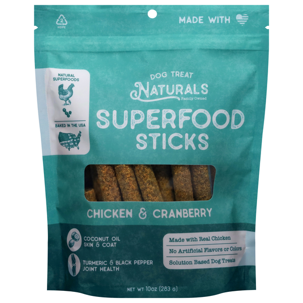 Dog Treat Naturals Superfood Sticks Chicken & Cranberry Dog Treats